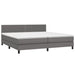 Pat box spring cu saltea, gri, 200x200 cm, piele ecologică - WALTI WALTI