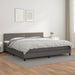 Pat box spring cu saltea, gri, 200x200 cm, piele ecologică - WALTI WALTI