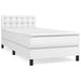 Pat box spring cu saltea, alb, 90x190 cm, piele ecologică - WALTI WALTI