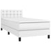 Pat box spring cu saltea, alb, 90x190 cm, piele ecologică - WALTI WALTI