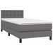 Pat box spring cu saltea, gri, 90x200 cm, piele ecologică - WALTI WALTI