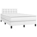 Pat box spring cu saltea, alb, 120x200 cm, piele ecologică - WALTI WALTI