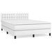 Pat box spring cu saltea, alb, 140x190 cm, piele ecologică - WALTI WALTI