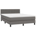 Pat box spring cu saltea, gri, 140x200 cm, piele ecologică - WALTI WALTI
