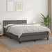 Pat box spring cu saltea, gri, 140x200 cm, piele ecologică - WALTI WALTI