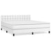 Pat box spring cu saltea, alb, 180x200 cm, piele ecologică - WALTI WALTI