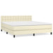 Pat box spring cu saltea, crem, 180x200 cm, piele ecologică - WALTI WALTI