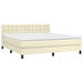Pat box spring cu saltea, crem, 180x200 cm, piele ecologică - WALTI WALTI