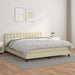 Pat box spring cu saltea, crem, 180x200 cm, piele ecologică - WALTI WALTI