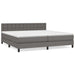 Pat box spring cu saltea, gri, 200x200 cm, piele ecologică - WALTI WALTI