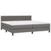 Pat box spring cu saltea, gri, 200x200 cm, piele ecologică - WALTI WALTI