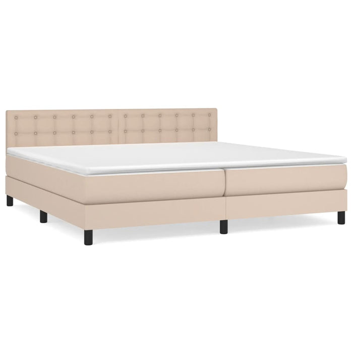 Pat continental cu saltea, cappuccino, 200x200 cm, piele eco - WALTI WALTI