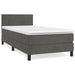 Pat box spring cu saltea, gri închis, 80x200 cm, catifea - WALTI WALTI