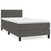 Pat box spring cu saltea, gri închis, 90x190 cm, catifea - WALTI WALTI