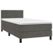 Pat box spring cu saltea, gri închis, 90x190 cm, catifea - WALTI WALTI