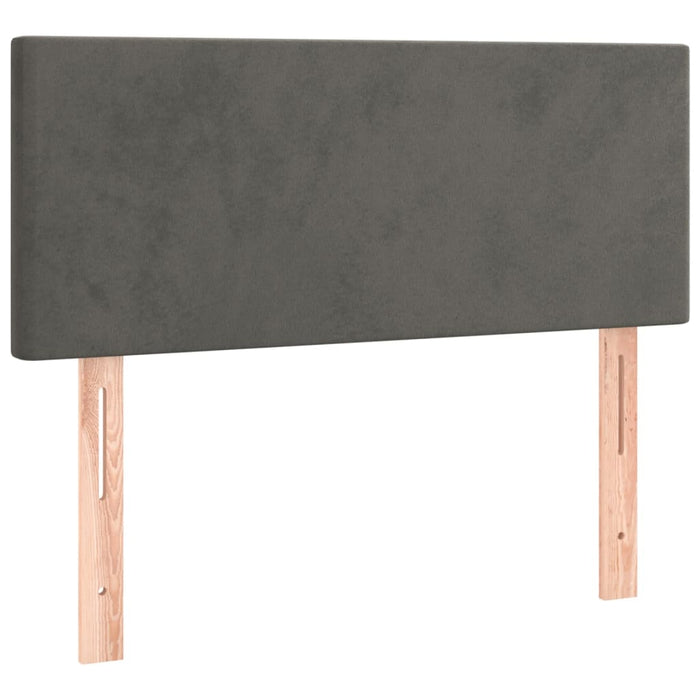 Pat box spring cu saltea, gri închis, 90x190 cm, catifea - WALTI WALTI
