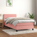 Pat box spring cu saltea, roz, 90x190 cm, catifea - WALTI WALTI