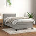 Pat box spring cu saltea, gri deschis, 90x200 cm, catifea - WALTI WALTI