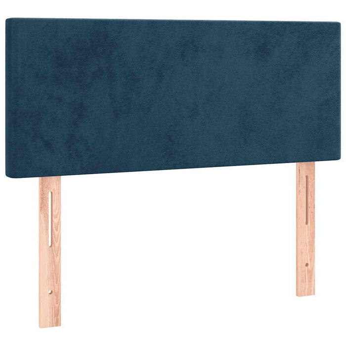 Pat box spring cu saltea, albastru închis, 90x200 cm, catifea - WALTI WALTI
