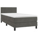 Pat box spring cu saltea, gri închis, 100x200 cm, catifea - WALTI WALTI