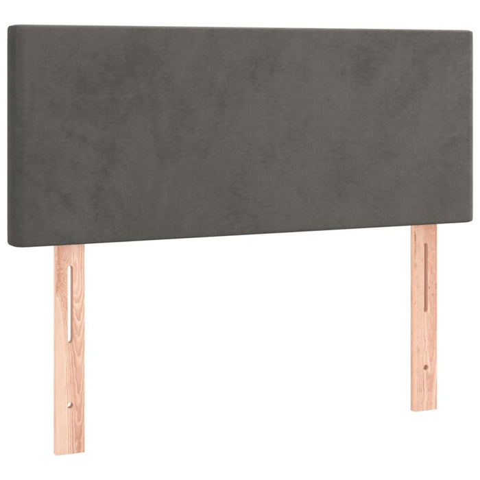 Pat box spring cu saltea, gri închis, 100x200 cm, catifea - WALTI WALTI