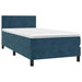 Pat box spring cu saltea, albastru închis, 100x200 cm, catifea - WALTI WALTI