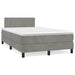 Pat continental cu saltea, gri deschis, 120x200 cm, catifea - WALTI WALTI