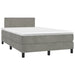 Pat continental cu saltea, gri deschis, 120x200 cm, catifea - WALTI WALTI