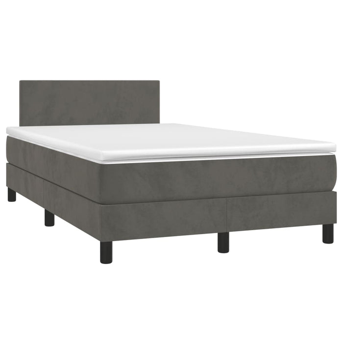 Pat box spring cu saltea, gri închis, 120x200 cm, catifea - WALTI WALTI