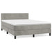 Pat box spring cu saltea, gri deschis, 140x190 cm, catifea - WALTI WALTI