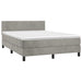 Pat box spring cu saltea, gri deschis, 140x190 cm, catifea - WALTI WALTI