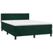 Pat box spring cu saltea, verde închis, 140x190 cm, catifea - WALTI WALTI