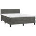 Pat box spring cu saltea, gri închis, 140x200 cm, catifea - WALTI WALTI