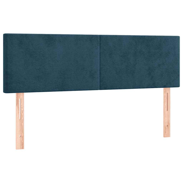 Pat box spring cu saltea, albastru închis, 140x200 cm, catifea - WALTI WALTI
