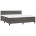 Pat box spring cu saltea, gri închis, 160x200 cm, catifea - WALTI WALTI