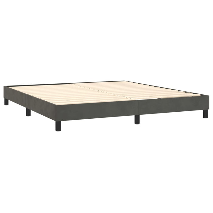 Pat box spring cu saltea, gri închis, 160x200 cm, catifea - WALTI WALTI