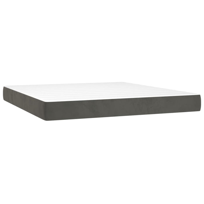 Pat box spring cu saltea, gri închis, 160x200 cm, catifea - WALTI WALTI
