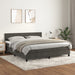 Pat box spring cu saltea, gri închis, 160x200 cm, catifea - WALTI WALTI