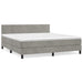 Pat box spring cu saltea, gri deschis, 180x200 cm, catifea - WALTI WALTI