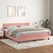 Pat box spring cu saltea, roz, 180x200 cm, catifea - WALTI WALTI