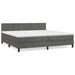 Pat box spring cu saltea, gri închis, 200x200 cm, catifea - WALTI WALTI