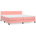 Pat box spring cu saltea, roz, 200x200 cm, catifea - WALTI WALTI