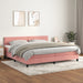 Pat box spring cu saltea, roz, 200x200 cm, catifea - WALTI WALTI