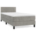 Pat box spring cu saltea, gri deschis, 90x190 cm, catifea - WALTI WALTI