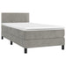 Pat box spring cu saltea, gri deschis, 90x190 cm, catifea - WALTI WALTI
