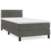 Pat box spring cu saltea, gri închis, 90x190 cm, catifea - WALTI WALTI