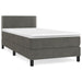 Pat box spring cu saltea, gri închis, 90x200 cm, catifea - WALTI WALTI