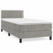 Pat box spring cu saltea, gri deschis, 100x200 cm, catifea - WALTI WALTI