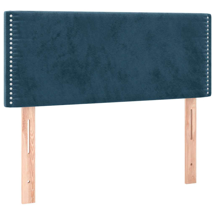 Pat box spring cu saltea, albastru închis, 100x200 cm, catifea - WALTI WALTI
