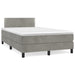Pat box spring cu saltea, gri deschis, 120x200 cm, catifea - WALTI WALTI